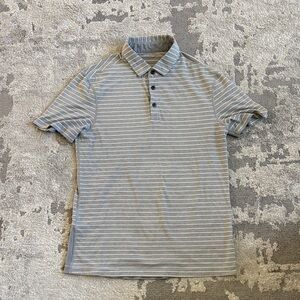 lululemon athletica Gray Striped Polo Shirt